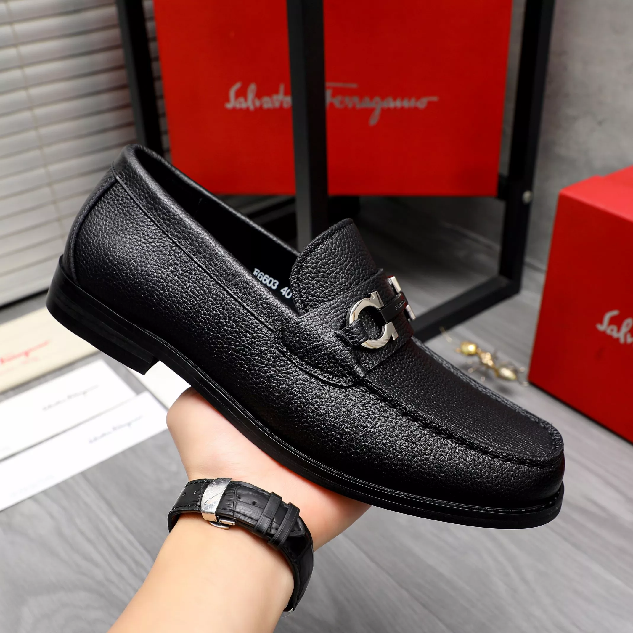 Affordable 6756 Salvatore Ferragamo Leather Shoes For Men