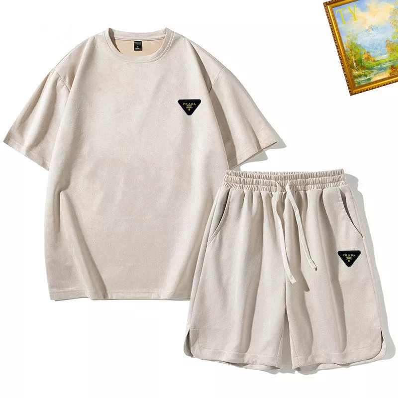 Affordable 7181 Prada Tracksuits Short Sleeved For Men
