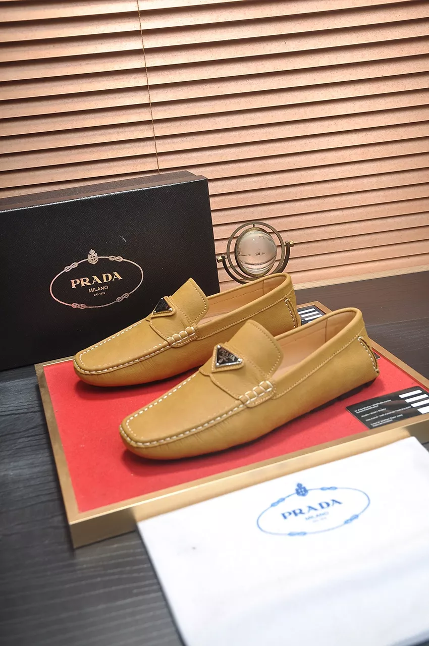 Affordable 7393 Prada Leather Shoes For Men