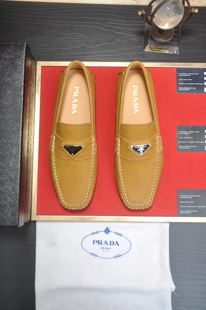 Affordable 7393 Prada Leather Shoes For Men