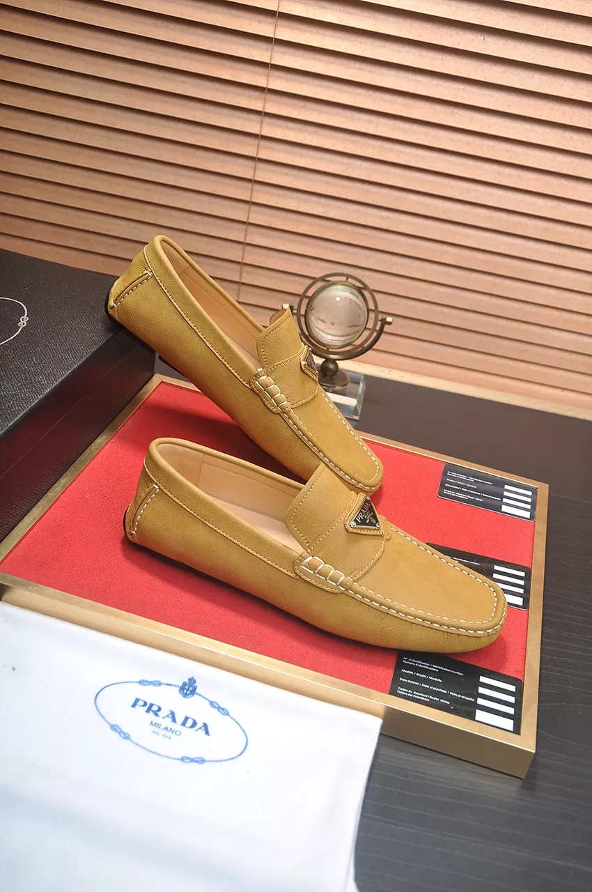 Affordable 7393 Prada Leather Shoes For Men