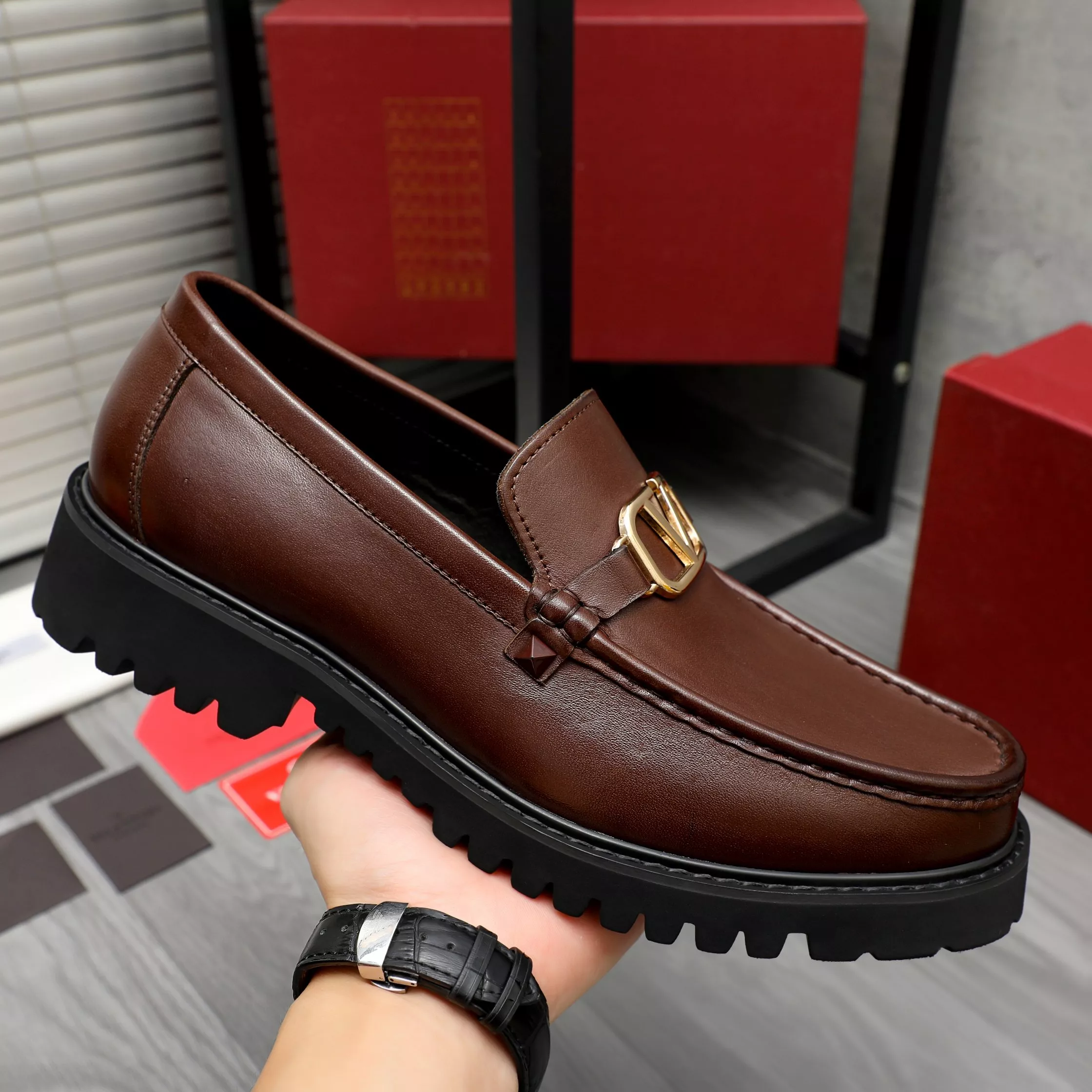 Affordable 757 Valentino Leather Shoes For Men