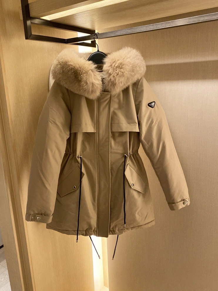 Affordable 8065 Prada Down Feather Coat Long Sleeved For Women