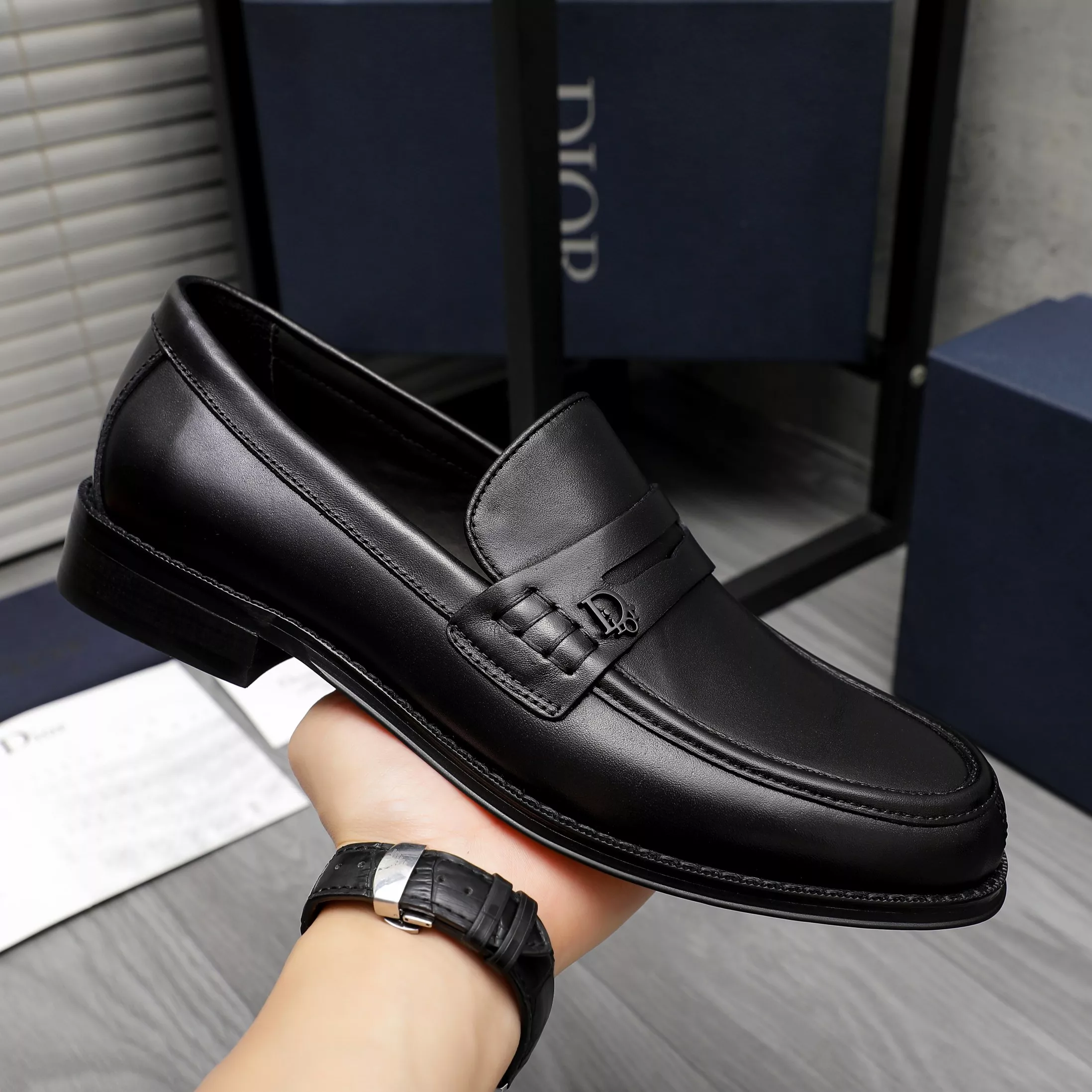 Affordable 8523 Christian Dior Leather Shoes For Men