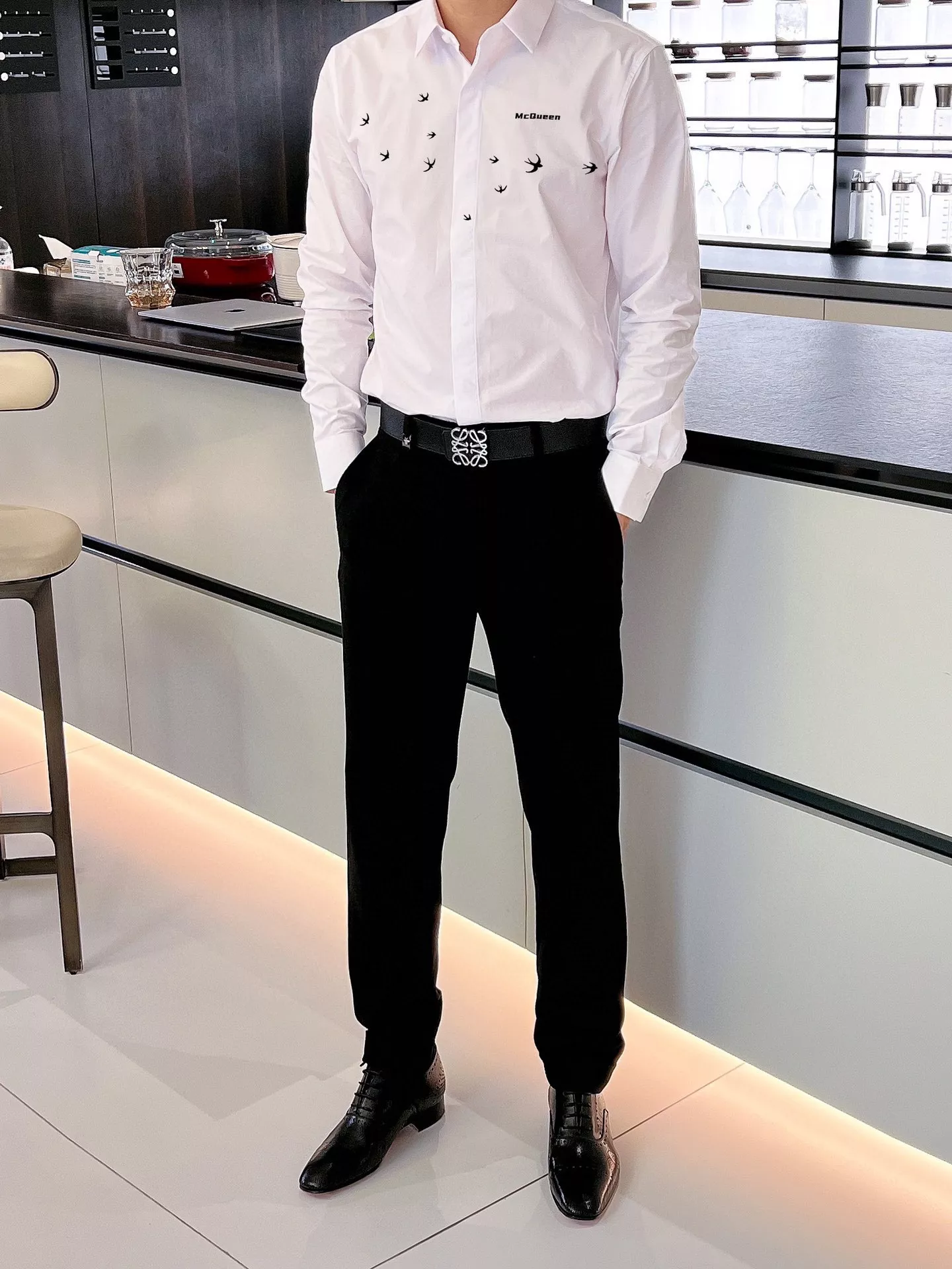 Alexander McQueen Shirts Long Sleeved For Men Durable 9389