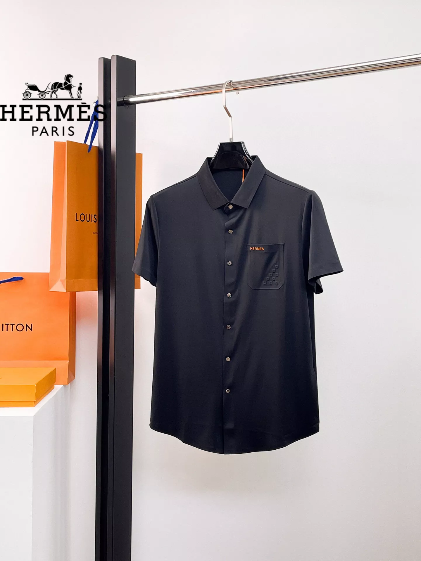 AllSeason 7710 Hermes Shirts Short Sleeved For Men
