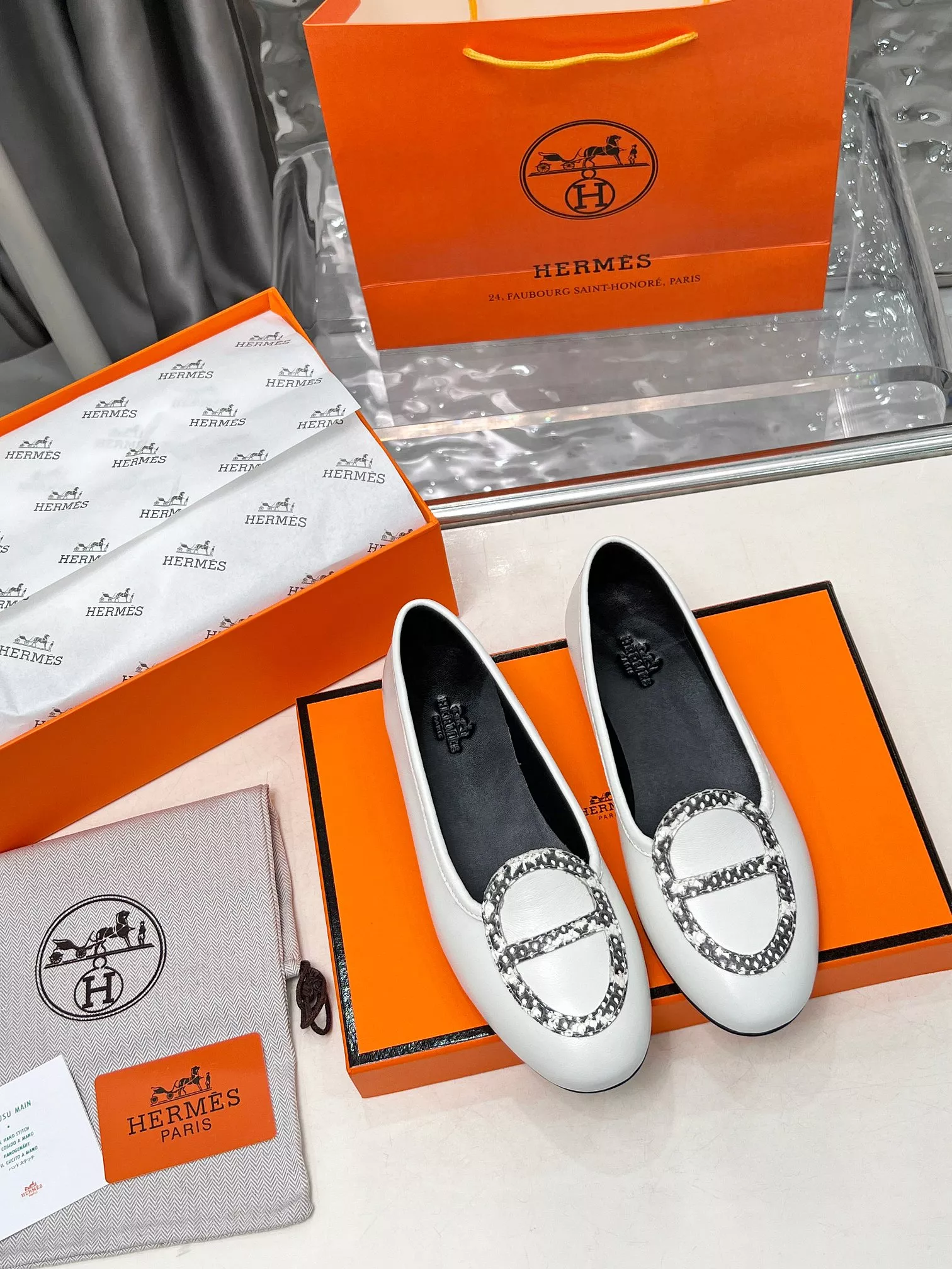 AllSeason 8196 Hermes Leather Shoes For Women