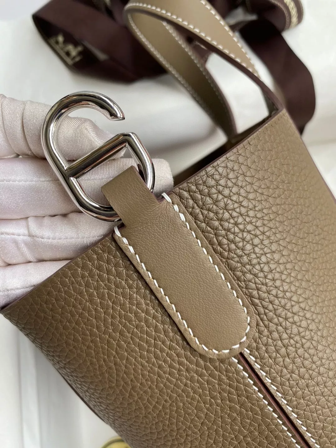 AllSeason 8623 Hermes AAA Quality Handbags In Silver For Women