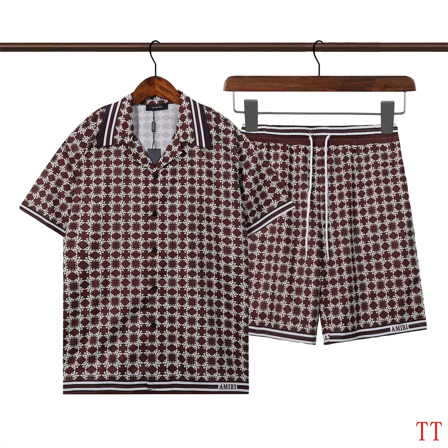 Amiri Tracksuits Short Sleeved For Men Comfortable 4092
