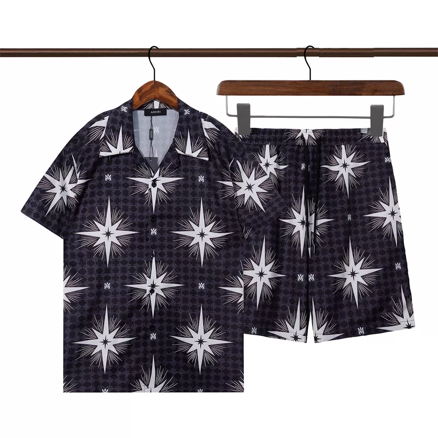 Amiri Tracksuits Short Sleeved For Men DailyWear 8420