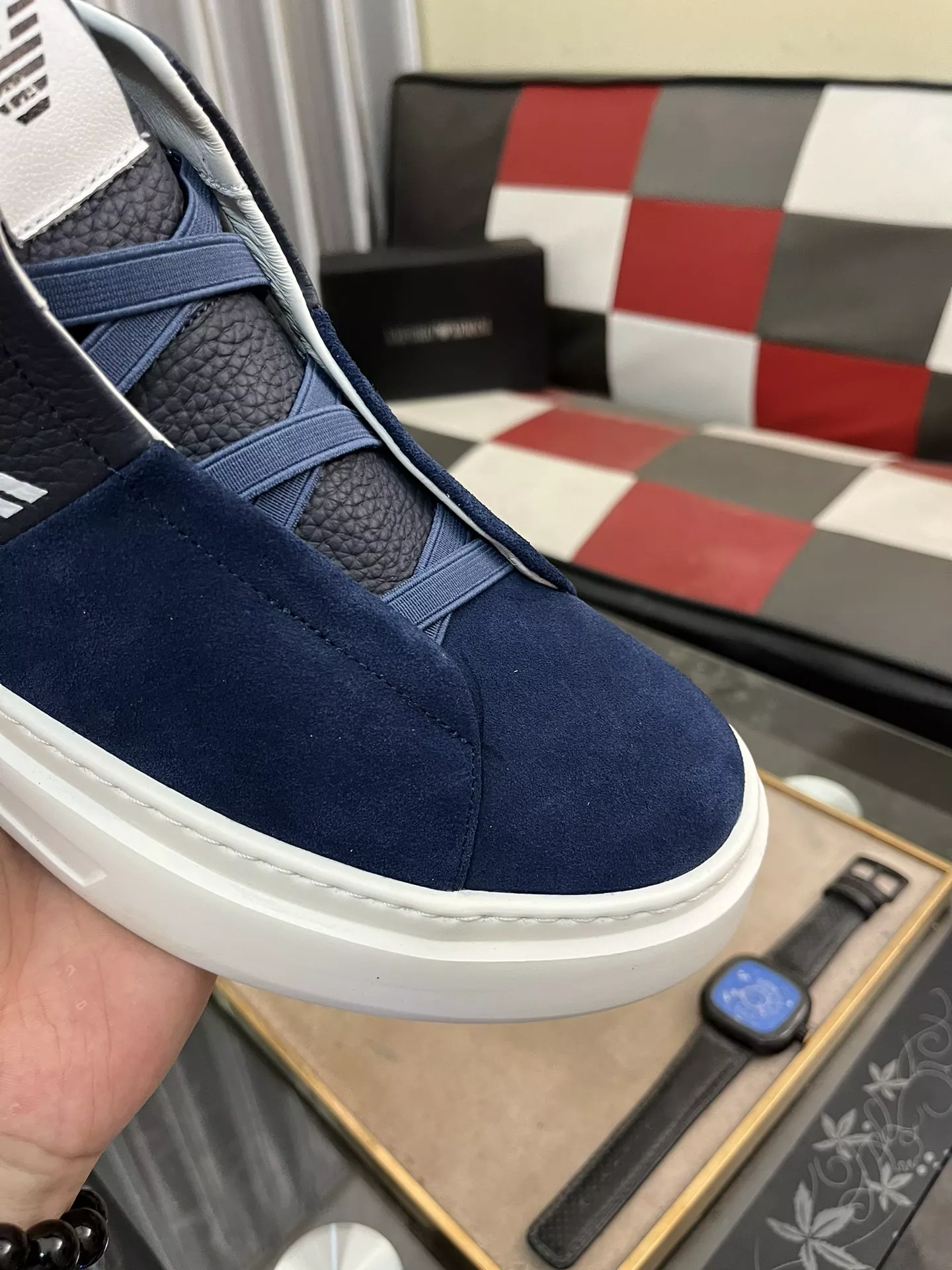Armani High Tops Shoes For Men Durable 3461