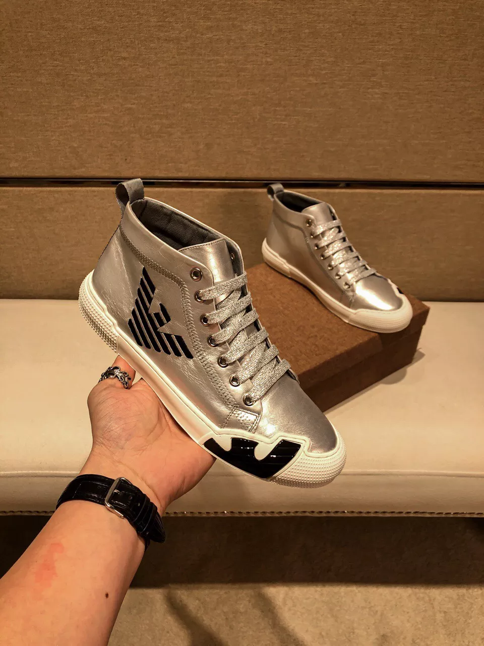 Armani High Tops Shoes For Men Stylish 7503