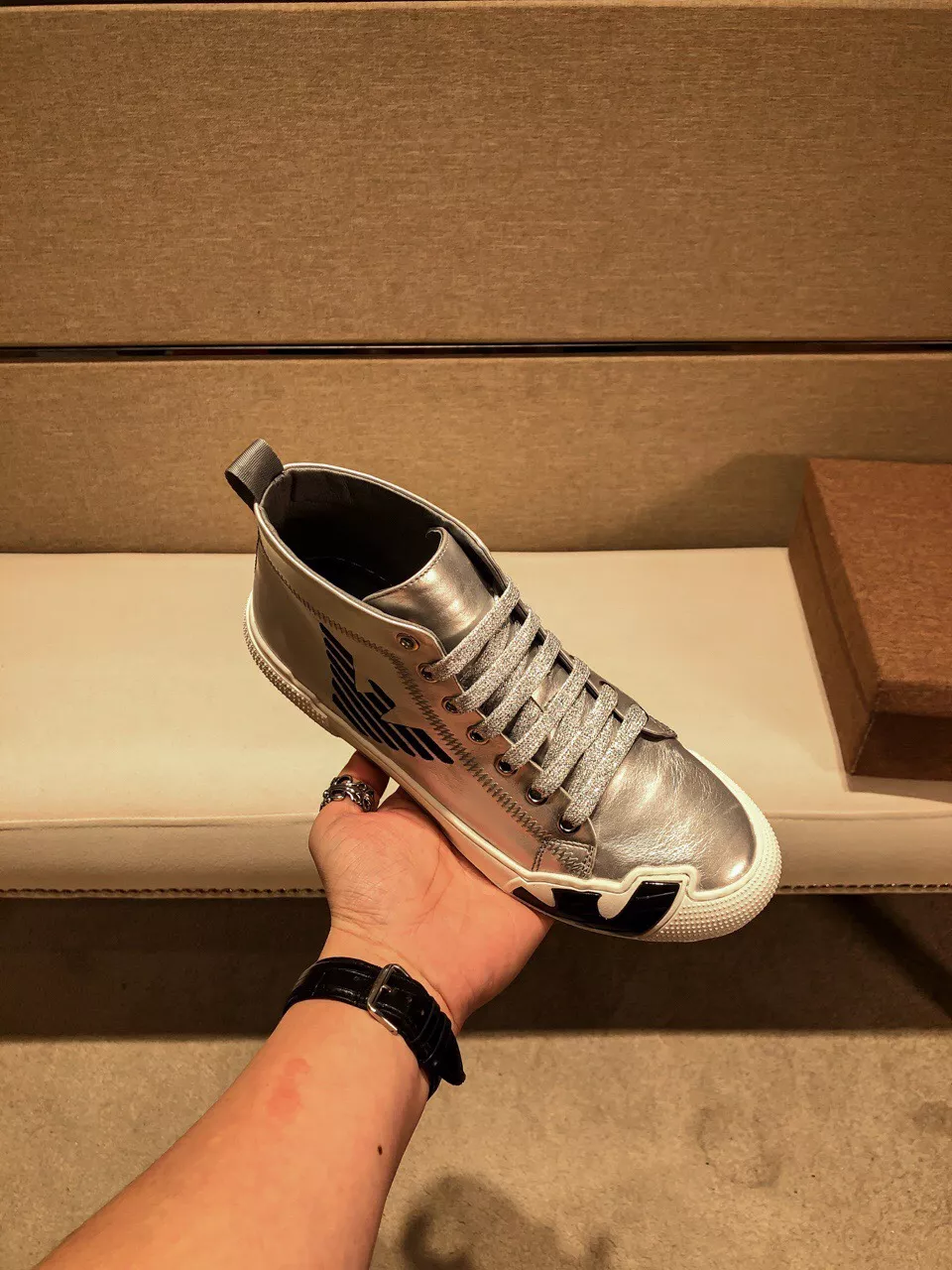 Armani High Tops Shoes For Men Stylish 7503