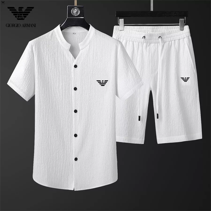Armani Tracksuits Short Sleeved For Men Durable 8816