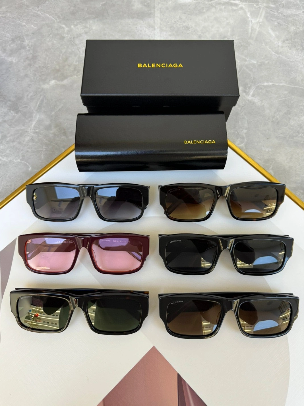 Balenciaga AAA Quality Sunglasses Bright 2966