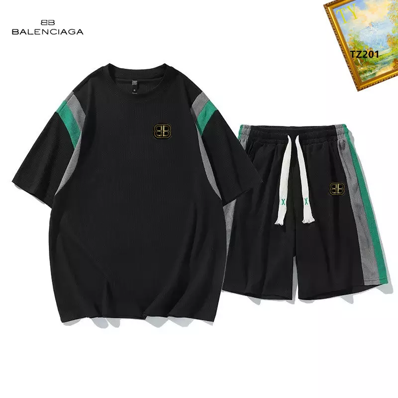 Balenciaga Fashion Tracksuits Short Sleeved For Men Vibrant 7476