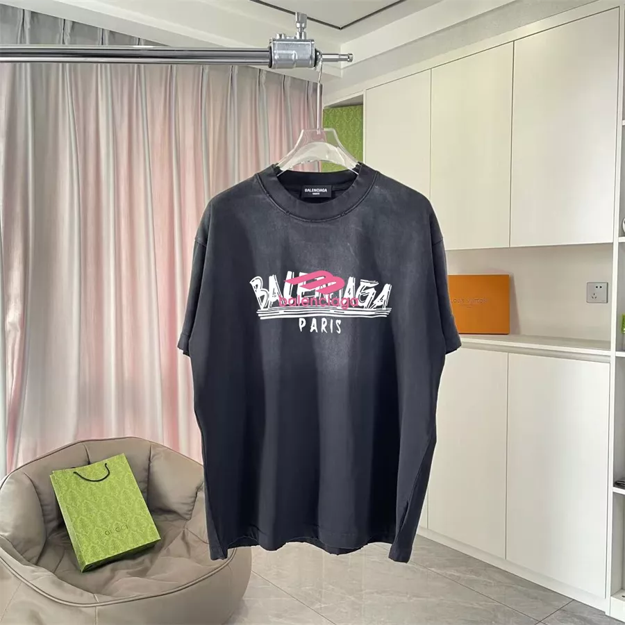 Balenciaga T-Shirts Short Sleeved For Unisex Durable 7546