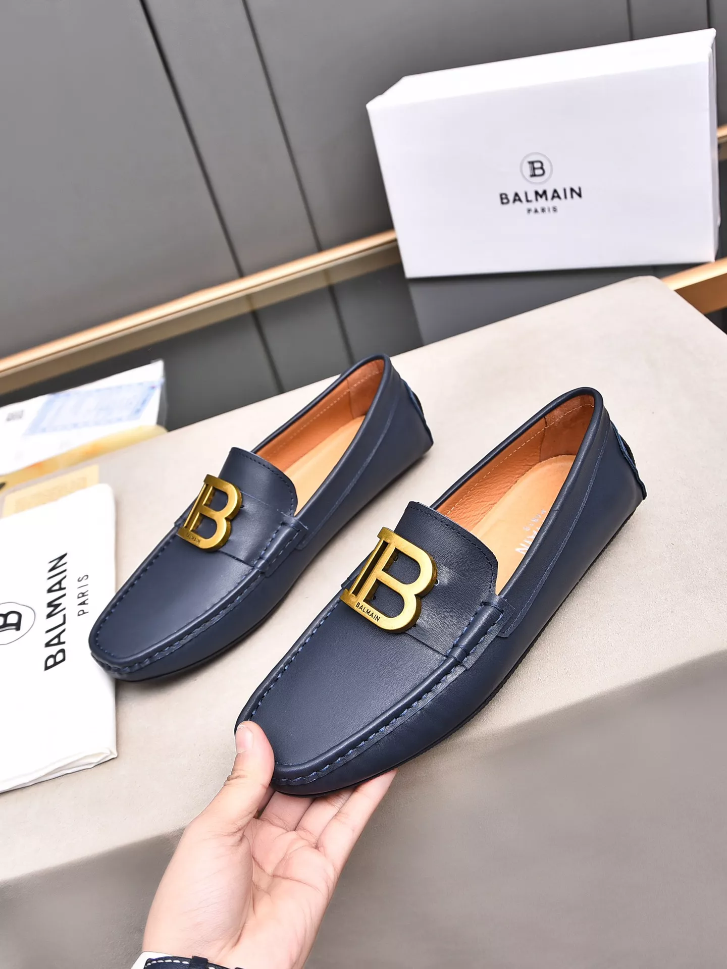 Balmain Leather Shoes For Men Lightweight 1905