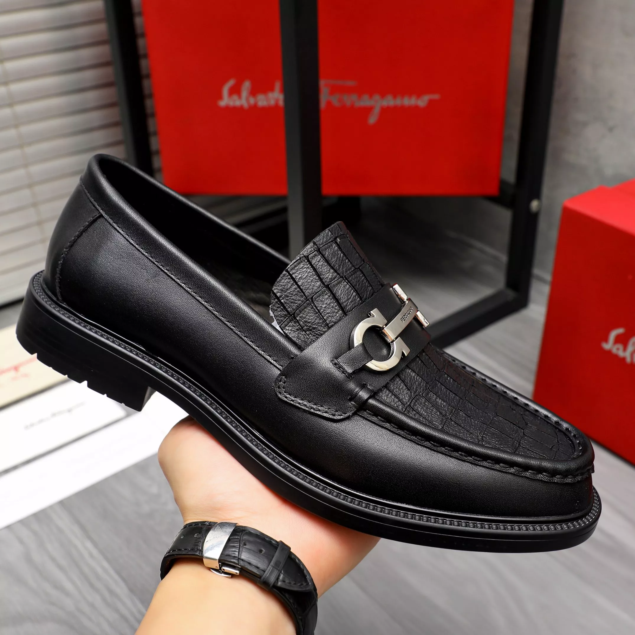 BestValue 2617 Salvatore Ferragamo Leather Shoes For Men