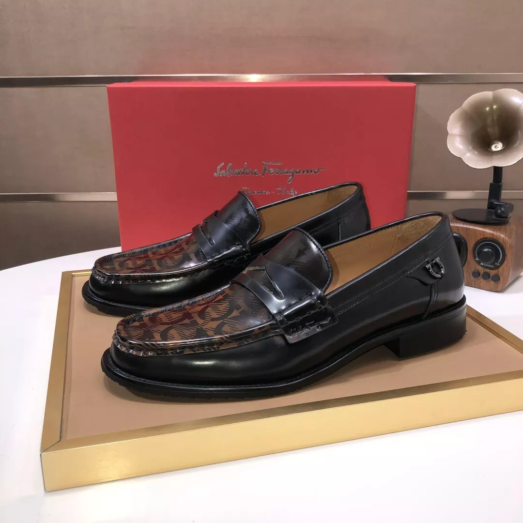BestValue 8614 Salvatore Ferragamo Leather Shoes For Men