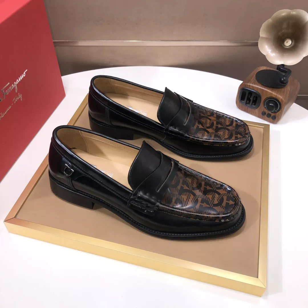 BestValue 8614 Salvatore Ferragamo Leather Shoes For Men