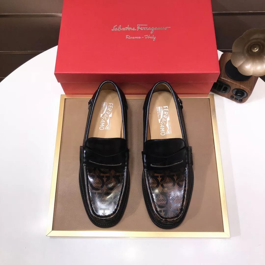 BestValue 8614 Salvatore Ferragamo Leather Shoes For Men