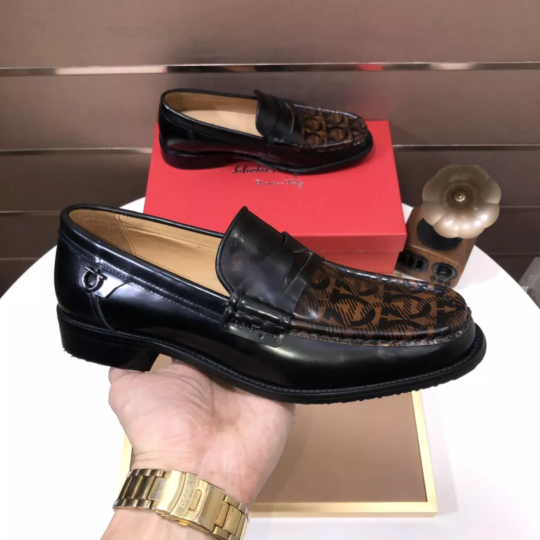 BestValue 8614 Salvatore Ferragamo Leather Shoes For Men