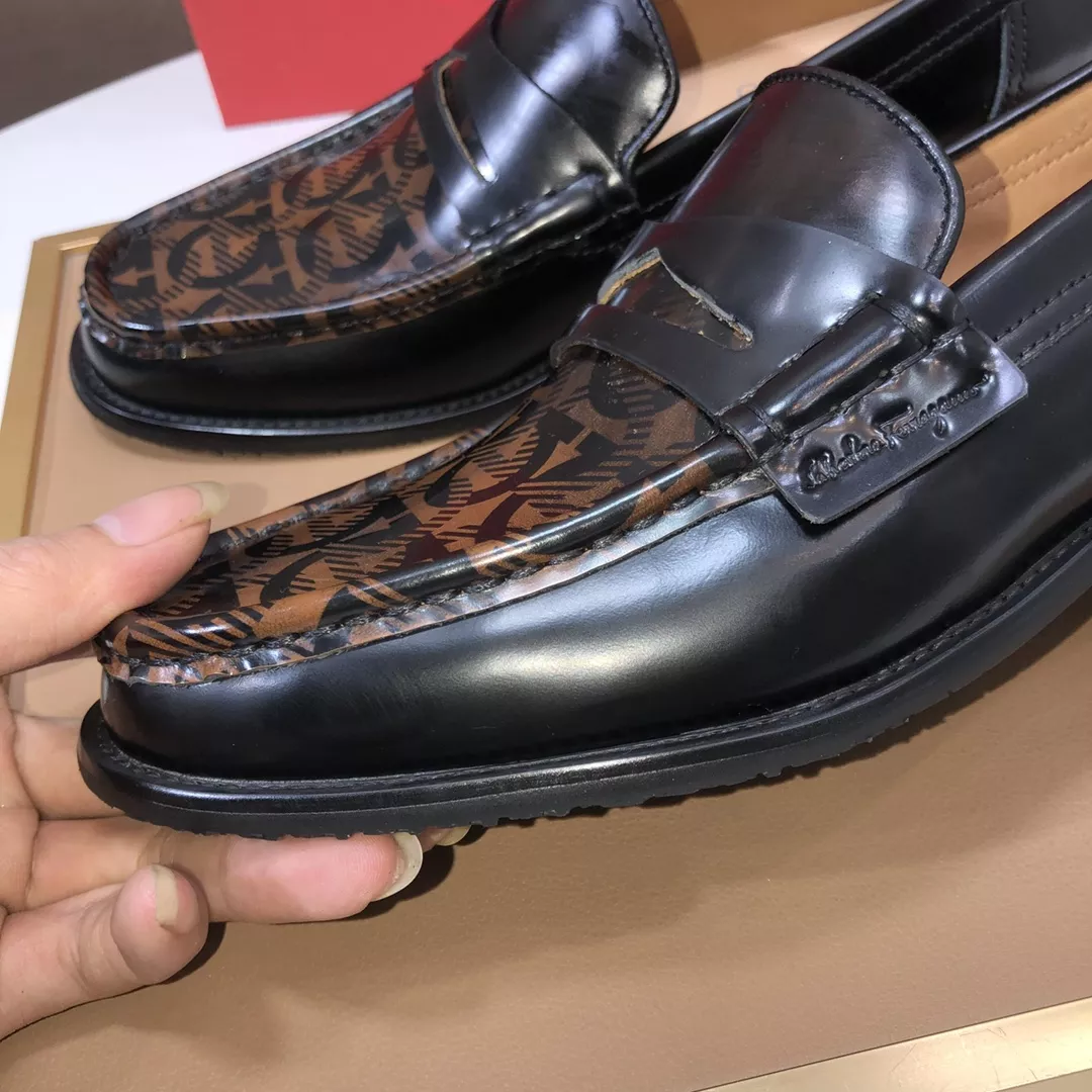BestValue 8614 Salvatore Ferragamo Leather Shoes For Men