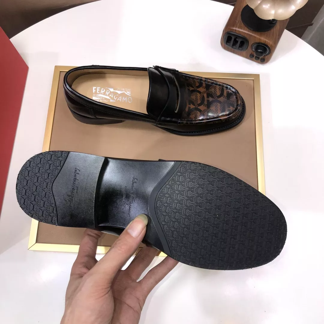 BestValue 8614 Salvatore Ferragamo Leather Shoes For Men