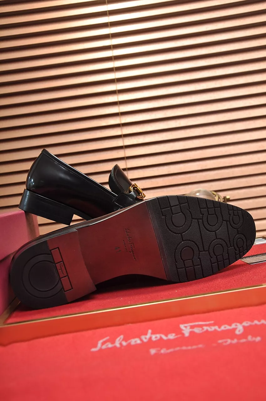 Bold 1537 Salvatore Ferragamo Leather Shoes For Men