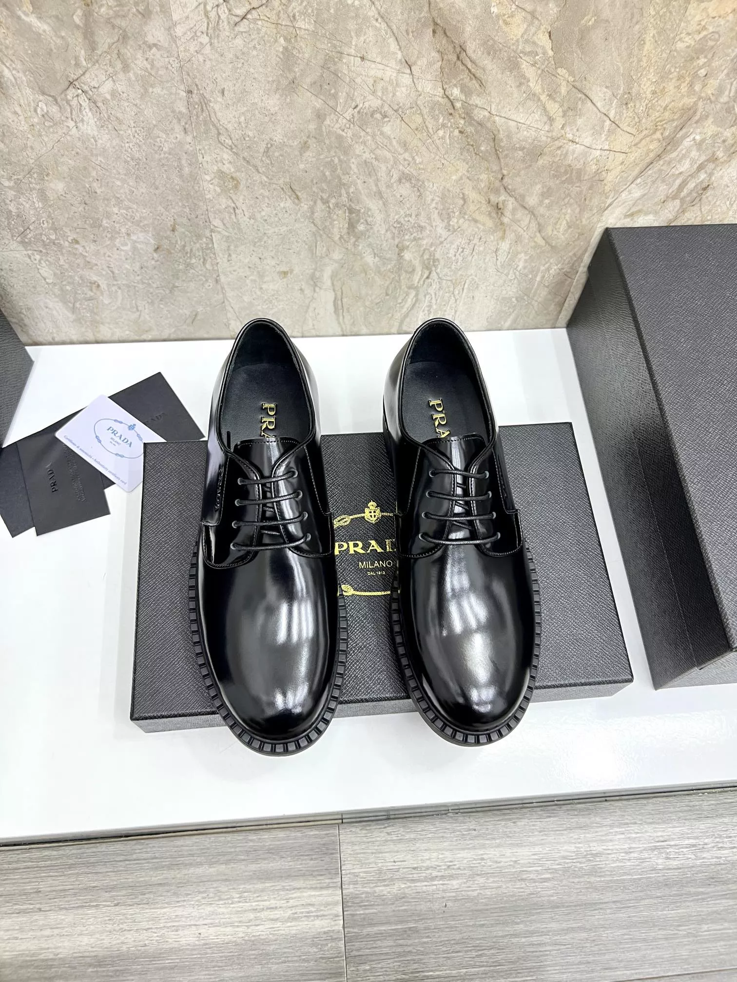 Bold 2414 Prada Leather Shoes For Men