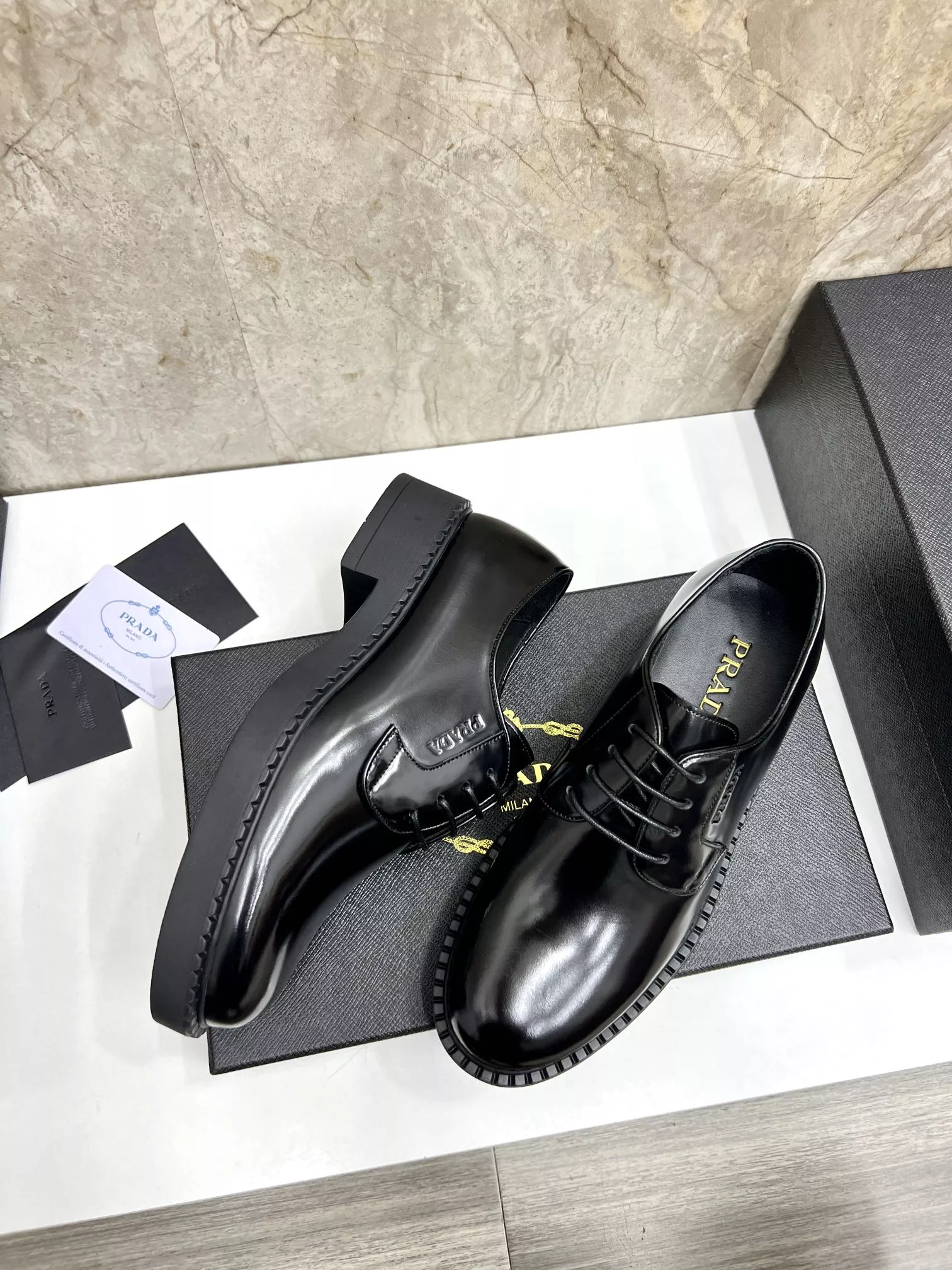 Bold 2414 Prada Leather Shoes For Men