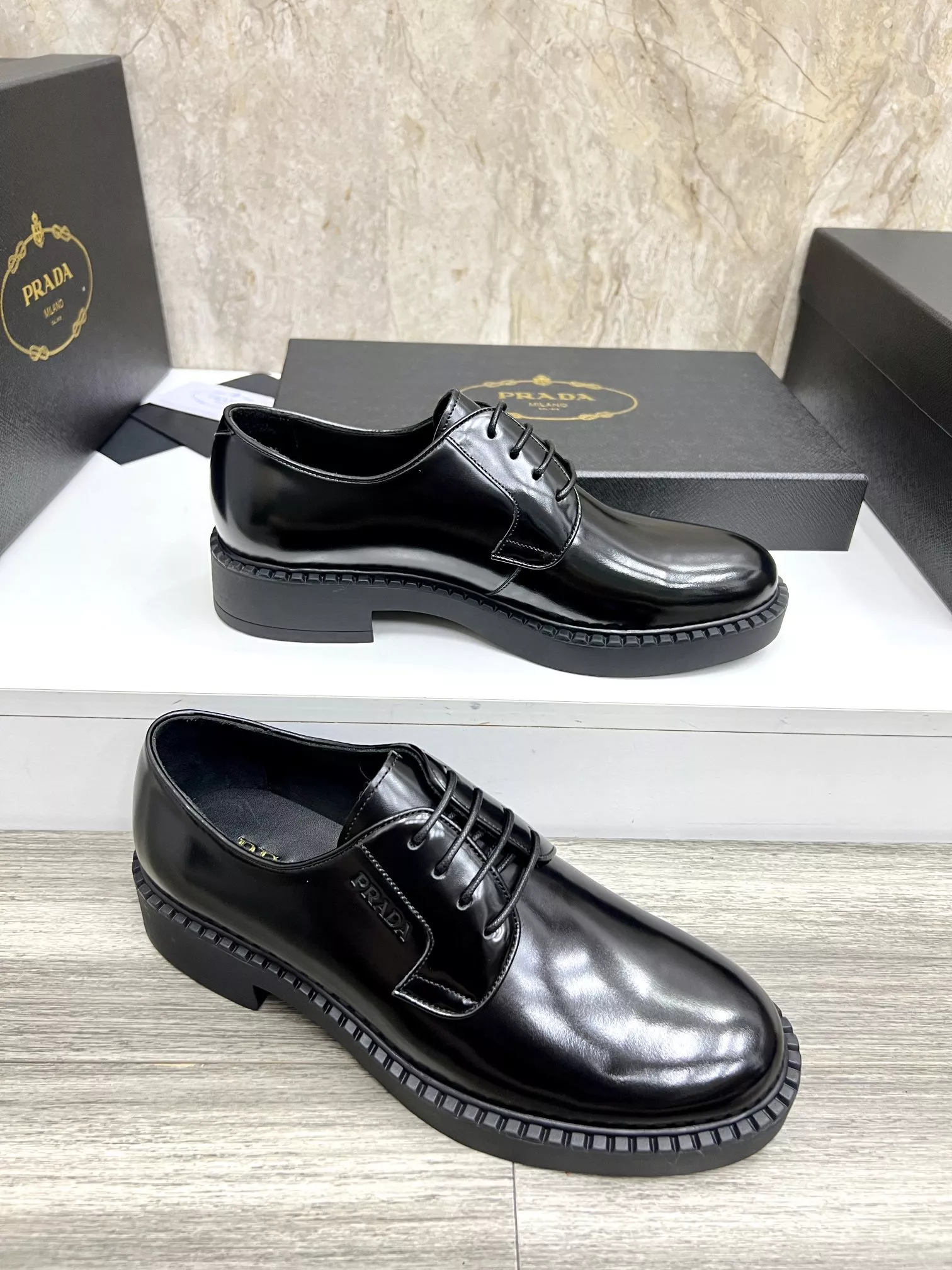 Bold 2414 Prada Leather Shoes For Men