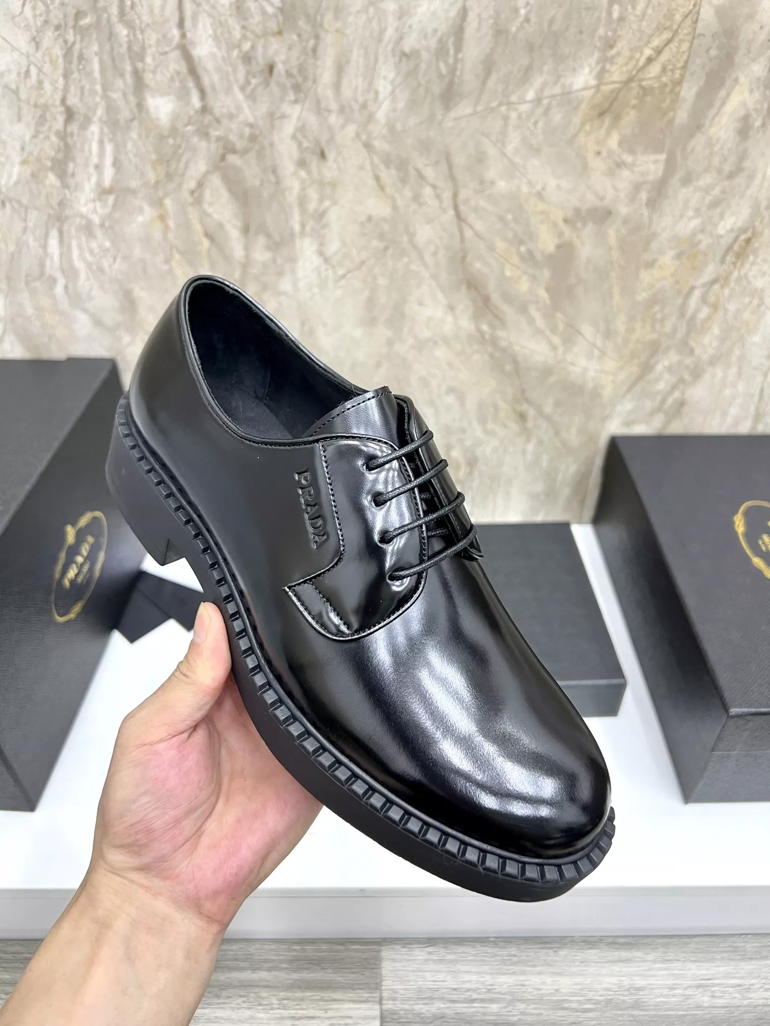 Bold 2414 Prada Leather Shoes For Men