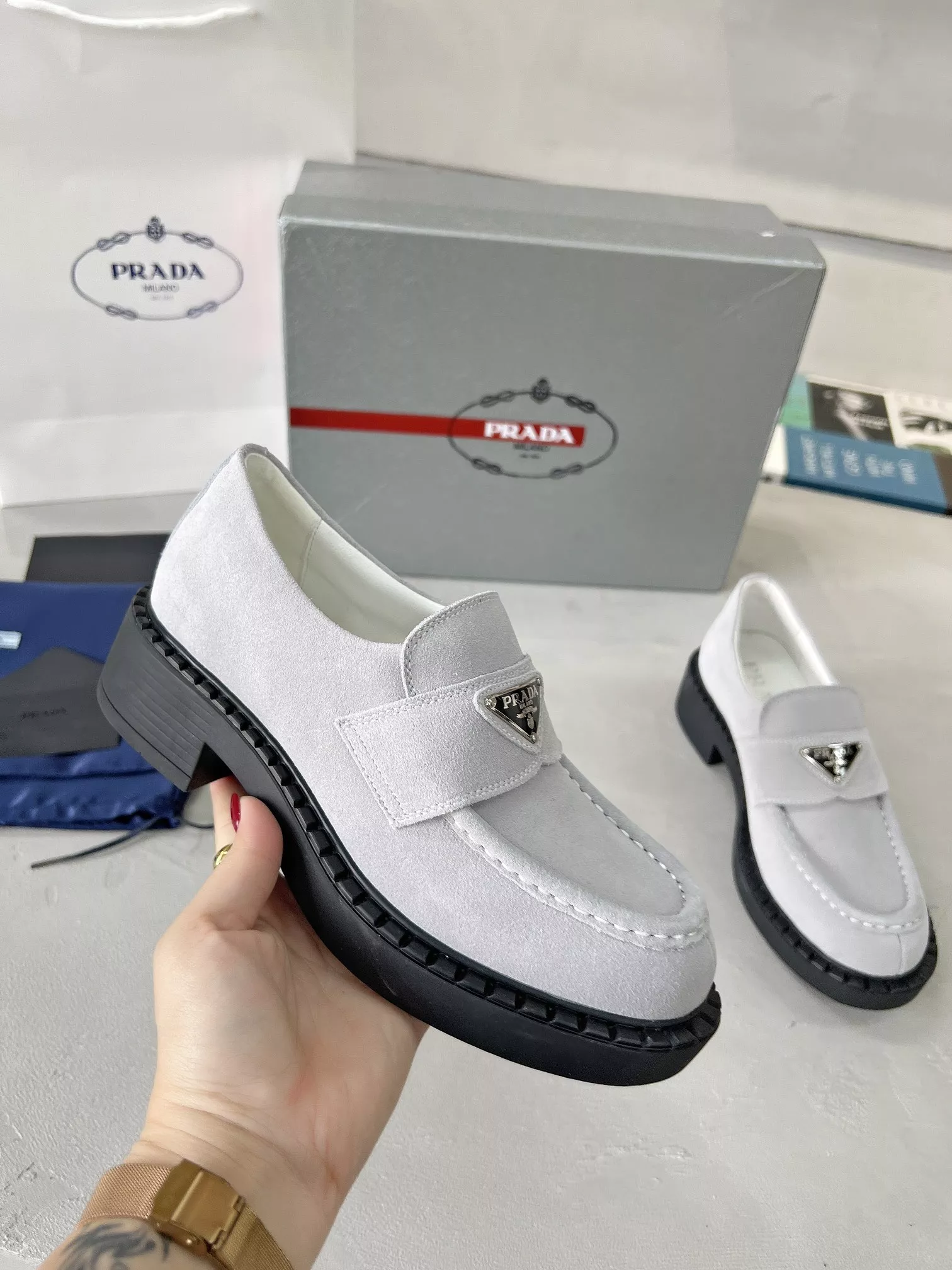 Bold 2446 Prada Leather Shoes For Men