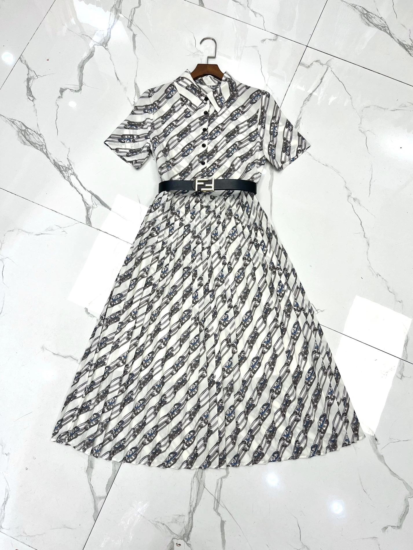 Bold 6370 Fendi Dresses Short Sleeved For Women