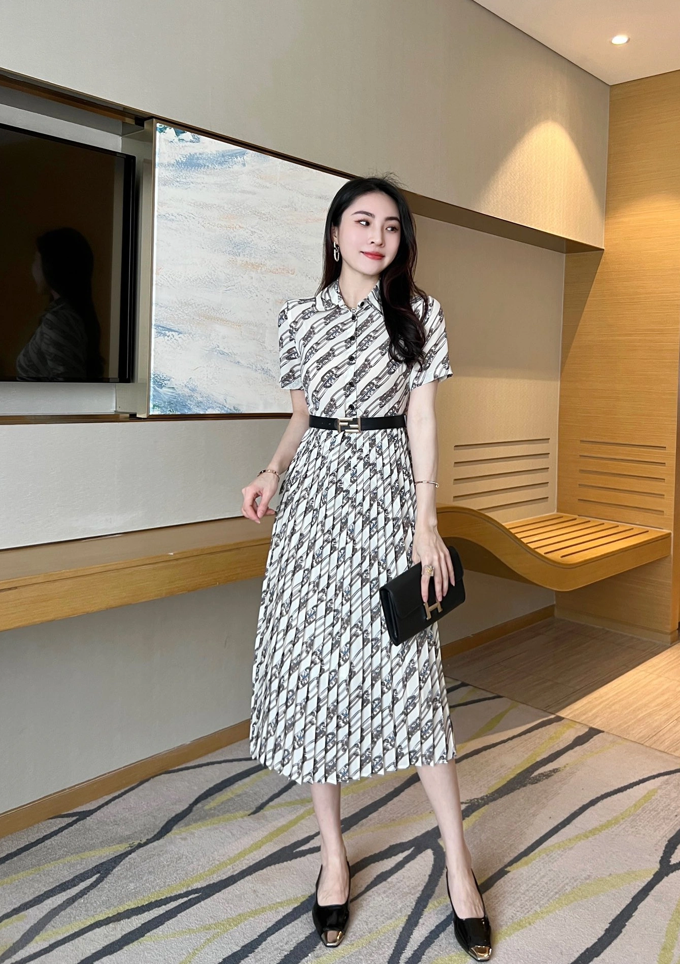 Bold 6370 Fendi Dresses Short Sleeved For Women