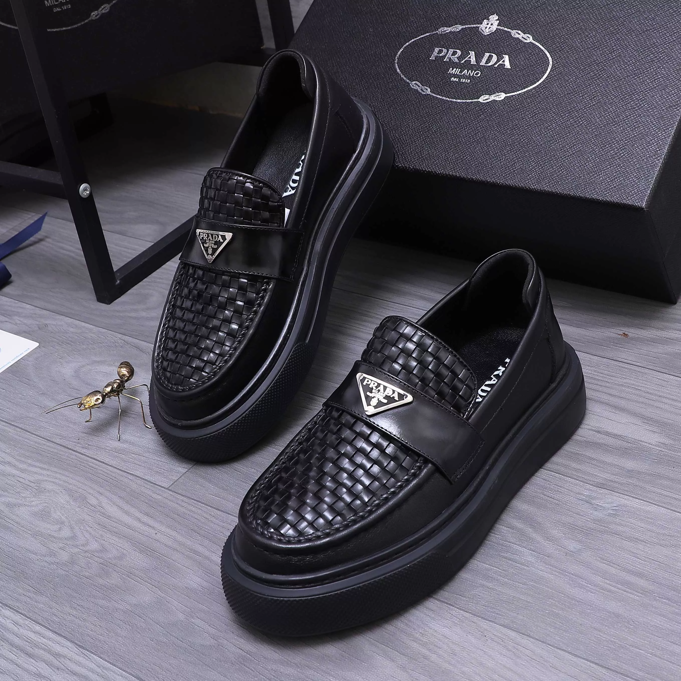Bold 7826 Prada Leather Shoes For Men