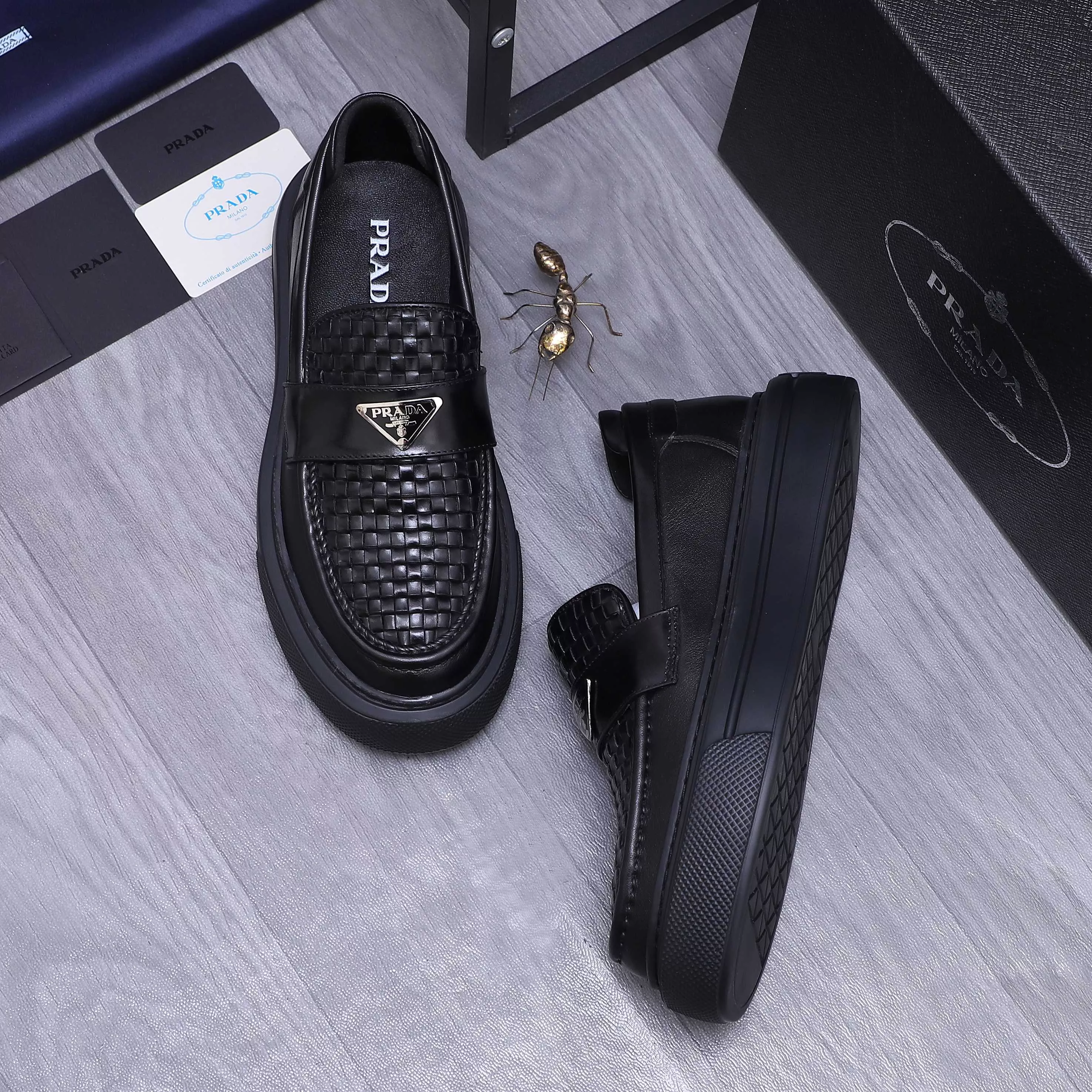 Bold 7826 Prada Leather Shoes For Men