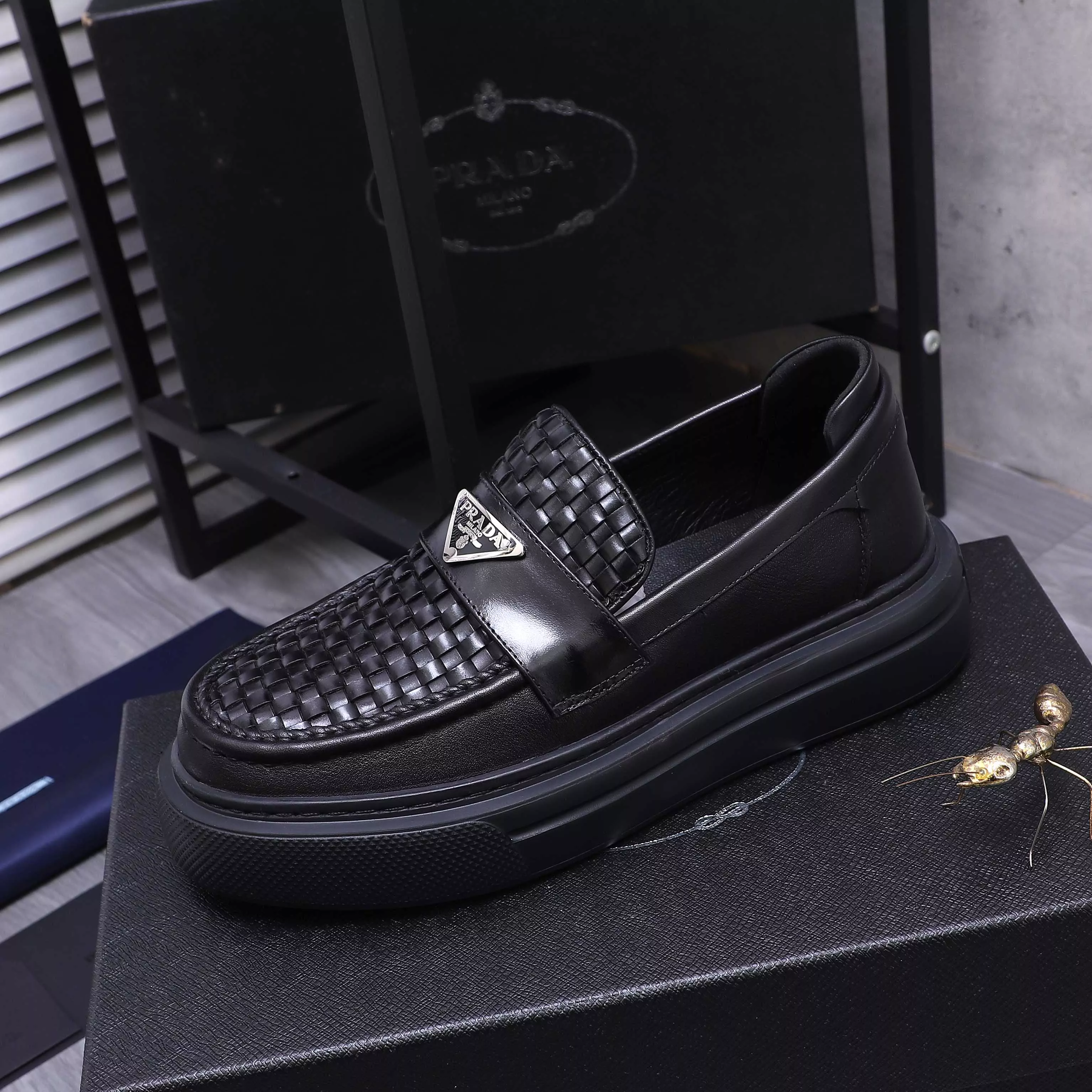 Bold 7826 Prada Leather Shoes For Men
