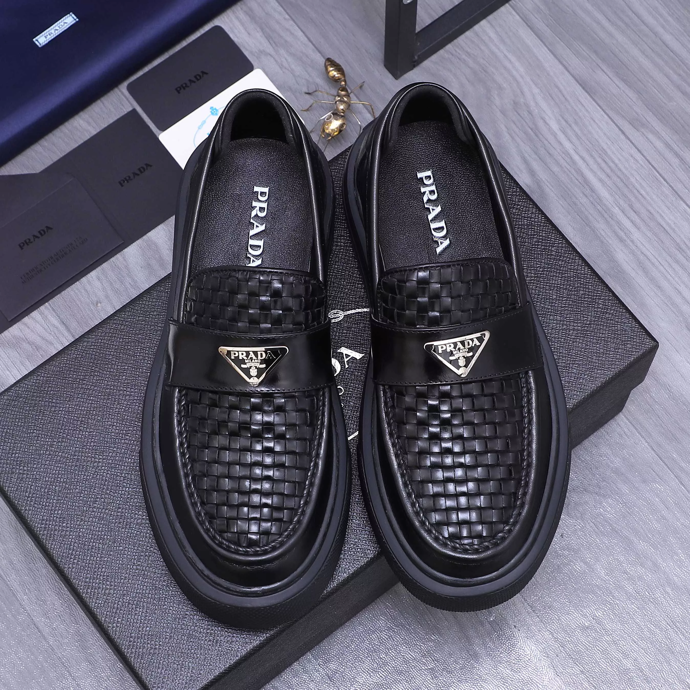 Bold 7826 Prada Leather Shoes For Men