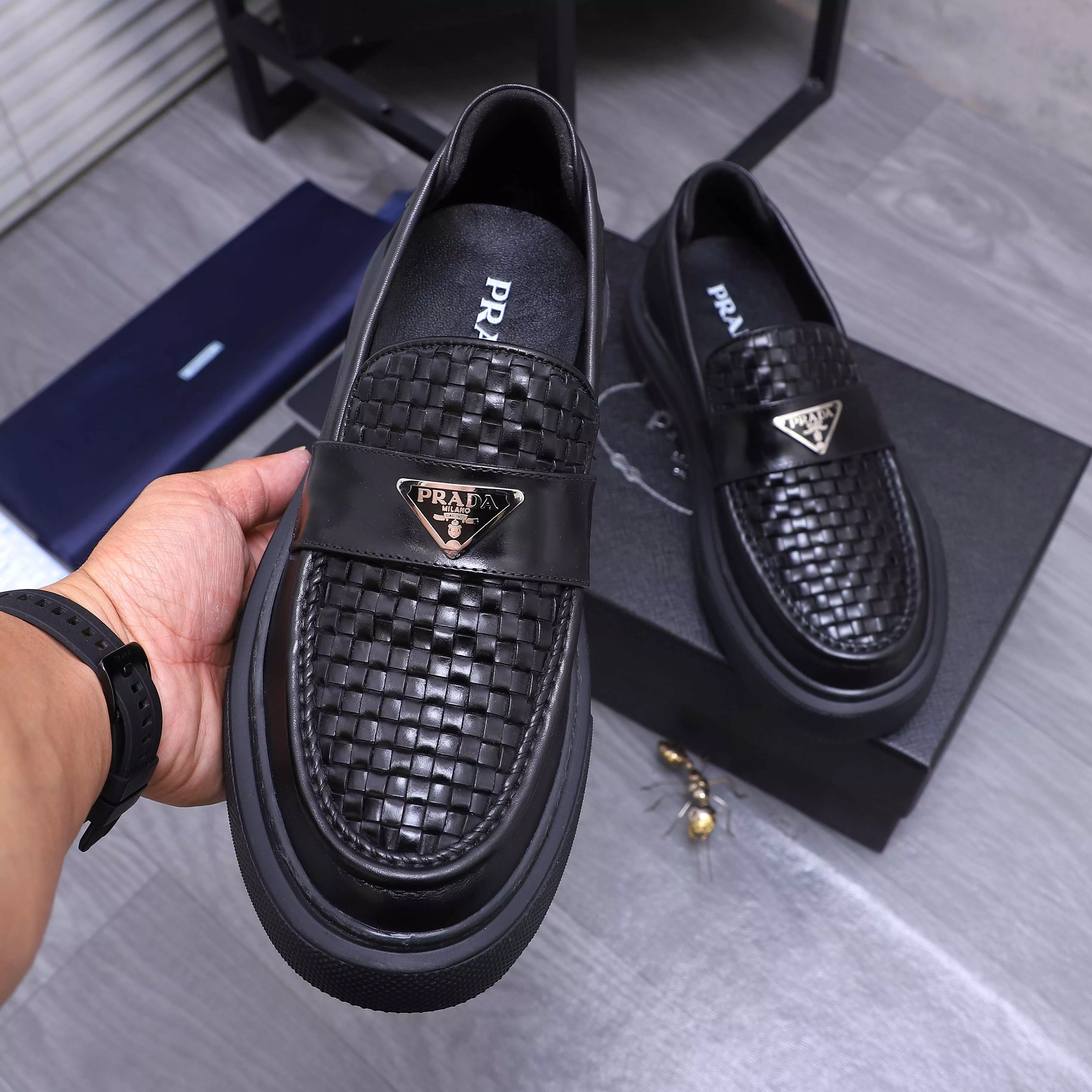 Bold 7826 Prada Leather Shoes For Men