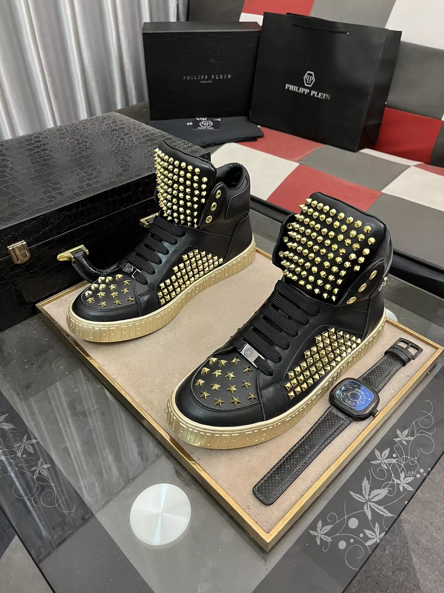 Bold 8742 Philipp Plein PP High Tops Shoes For Men
