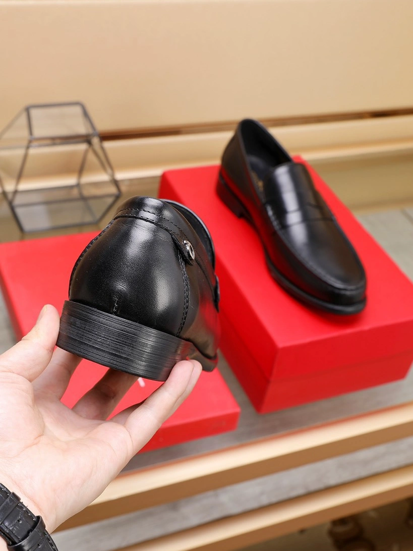 Bold 9509 Salvatore Ferragamo Leather Shoes For Men