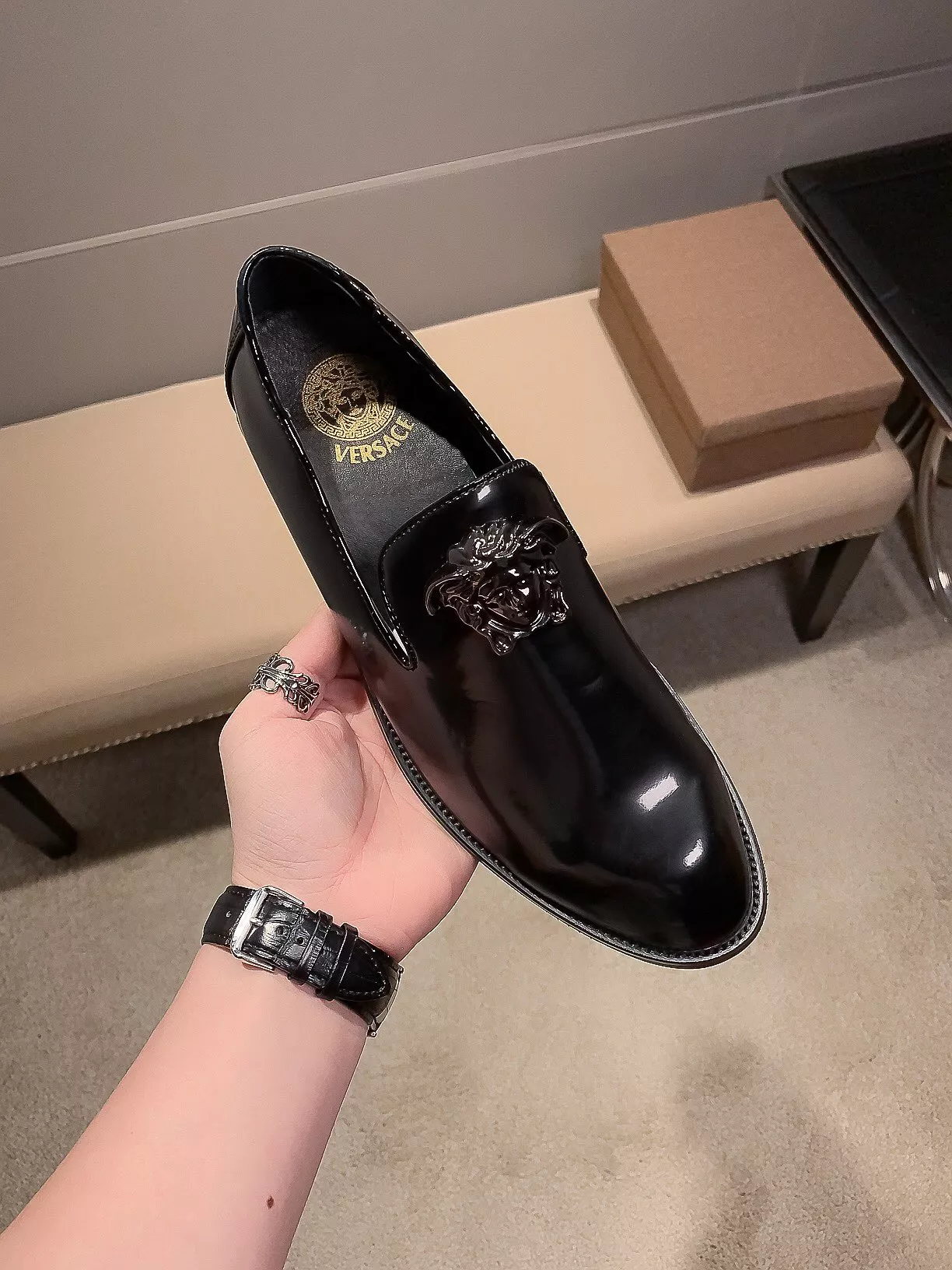Breathable 267 Versace Leather Shoes For Men