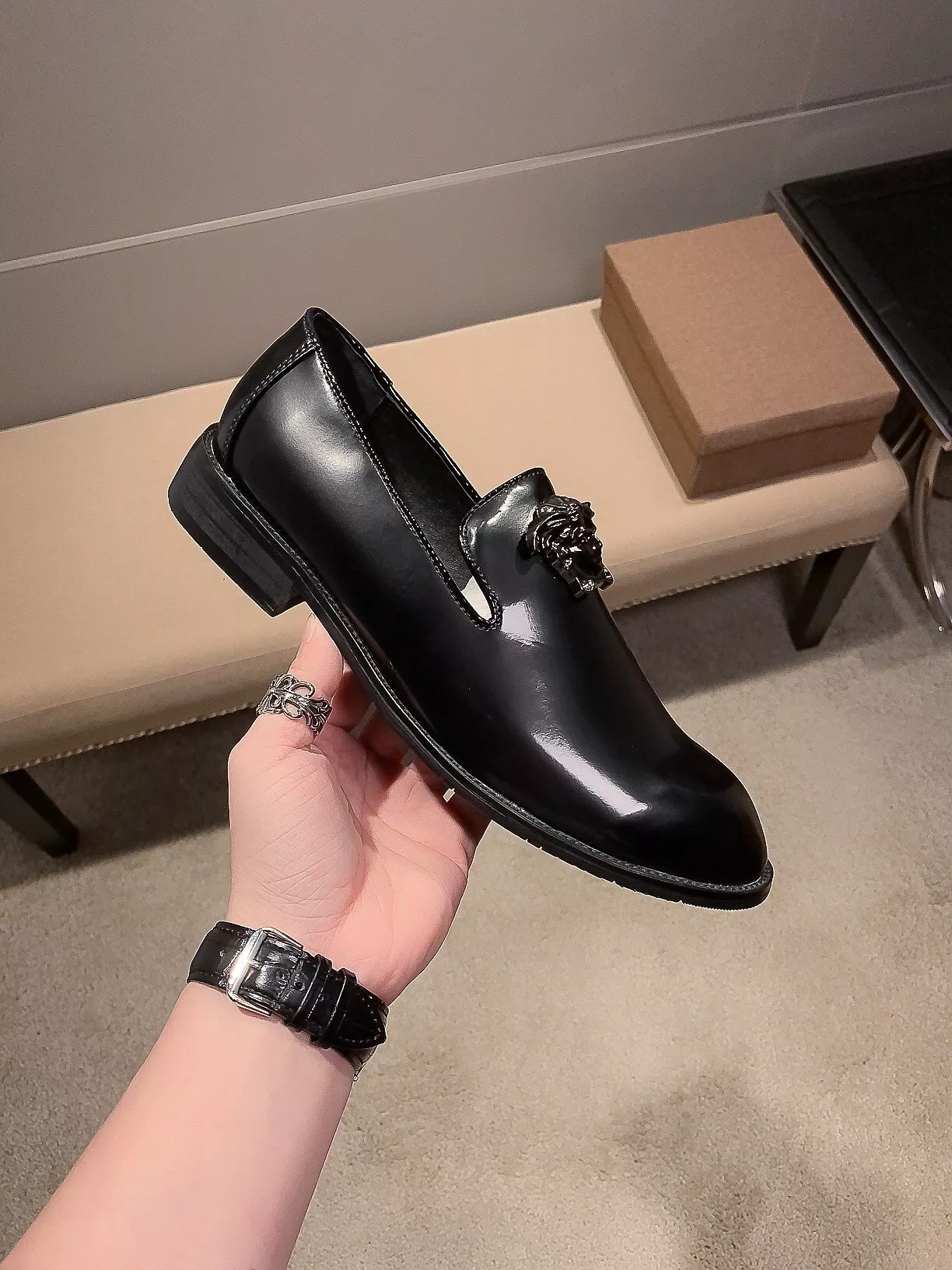 Breathable 267 Versace Leather Shoes For Men