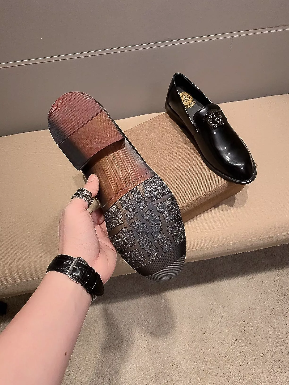 Breathable 267 Versace Leather Shoes For Men