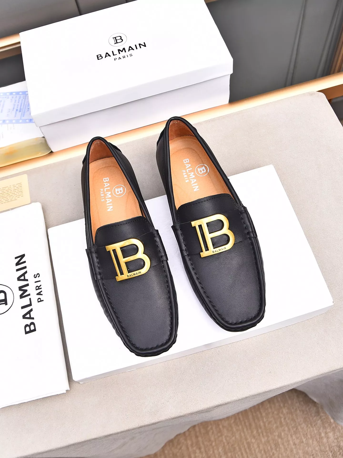 Breathable 3231 Balmain Leather Shoes For Men