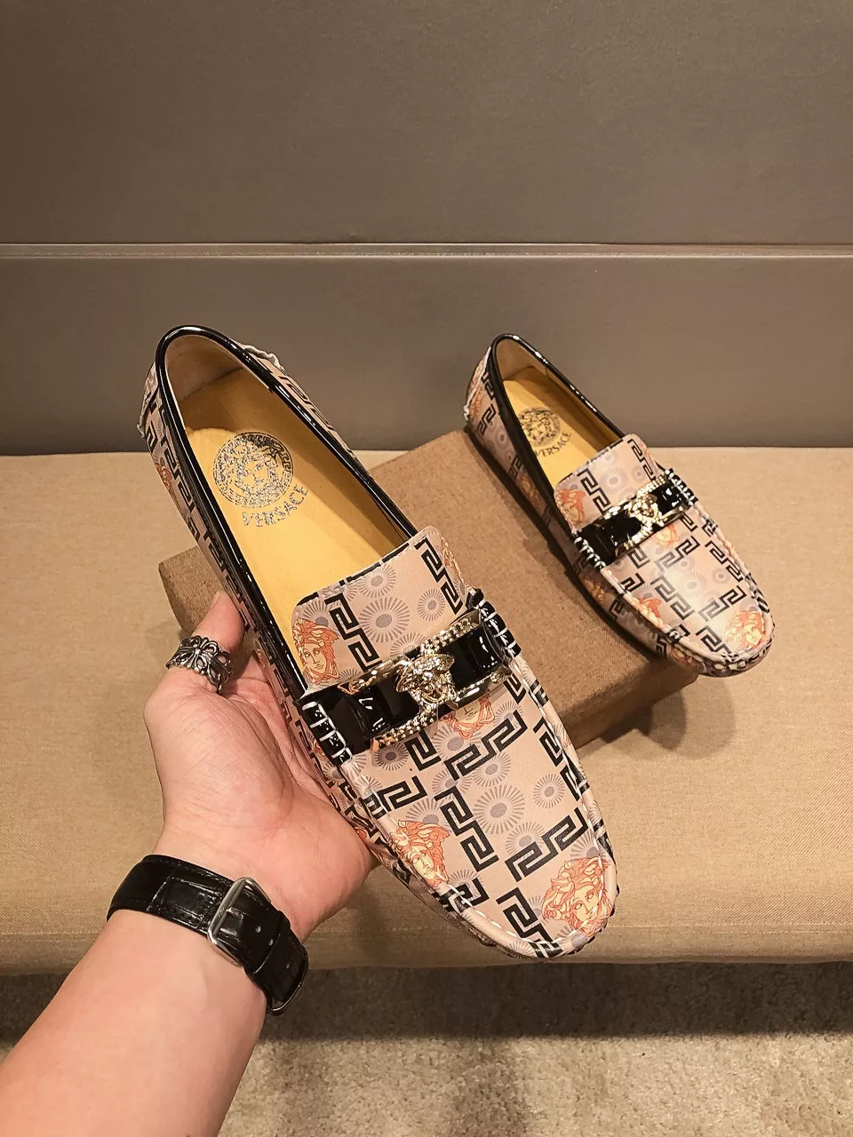 Breathable 4631 Versace Leather Shoes For Men