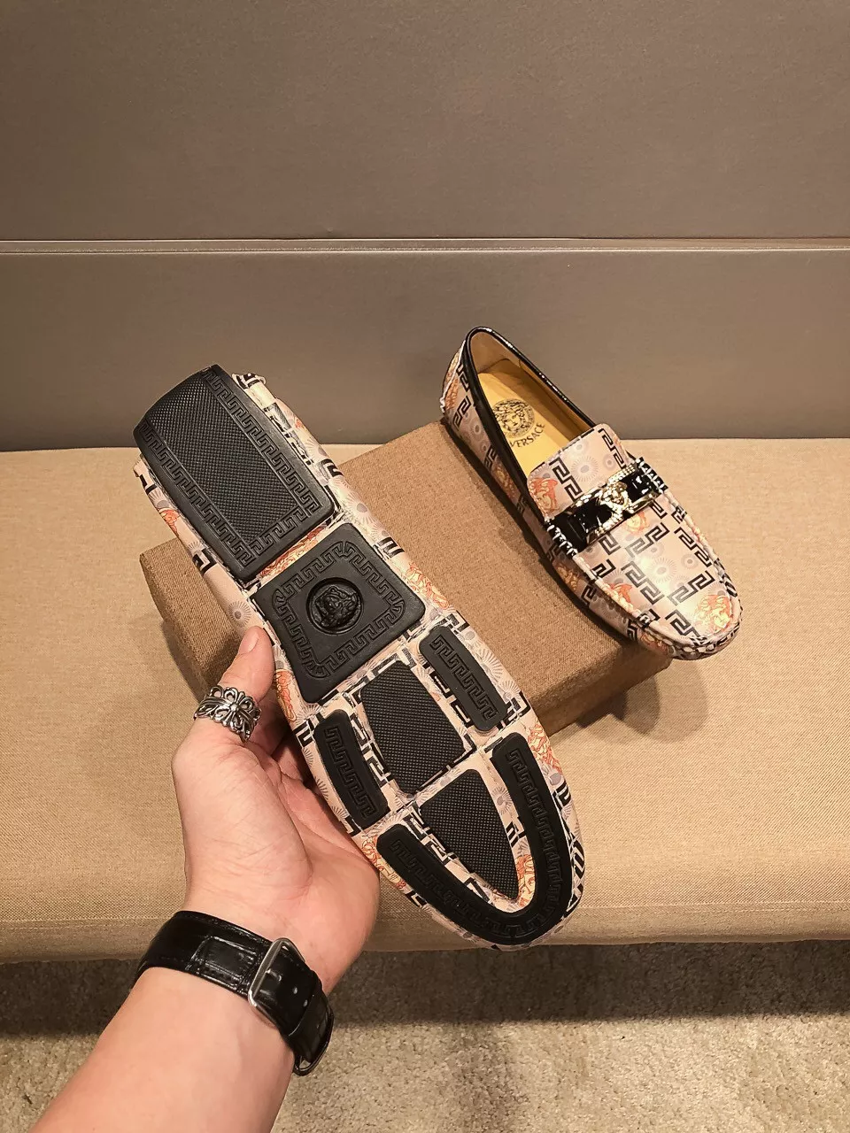 Breathable 4631 Versace Leather Shoes For Men